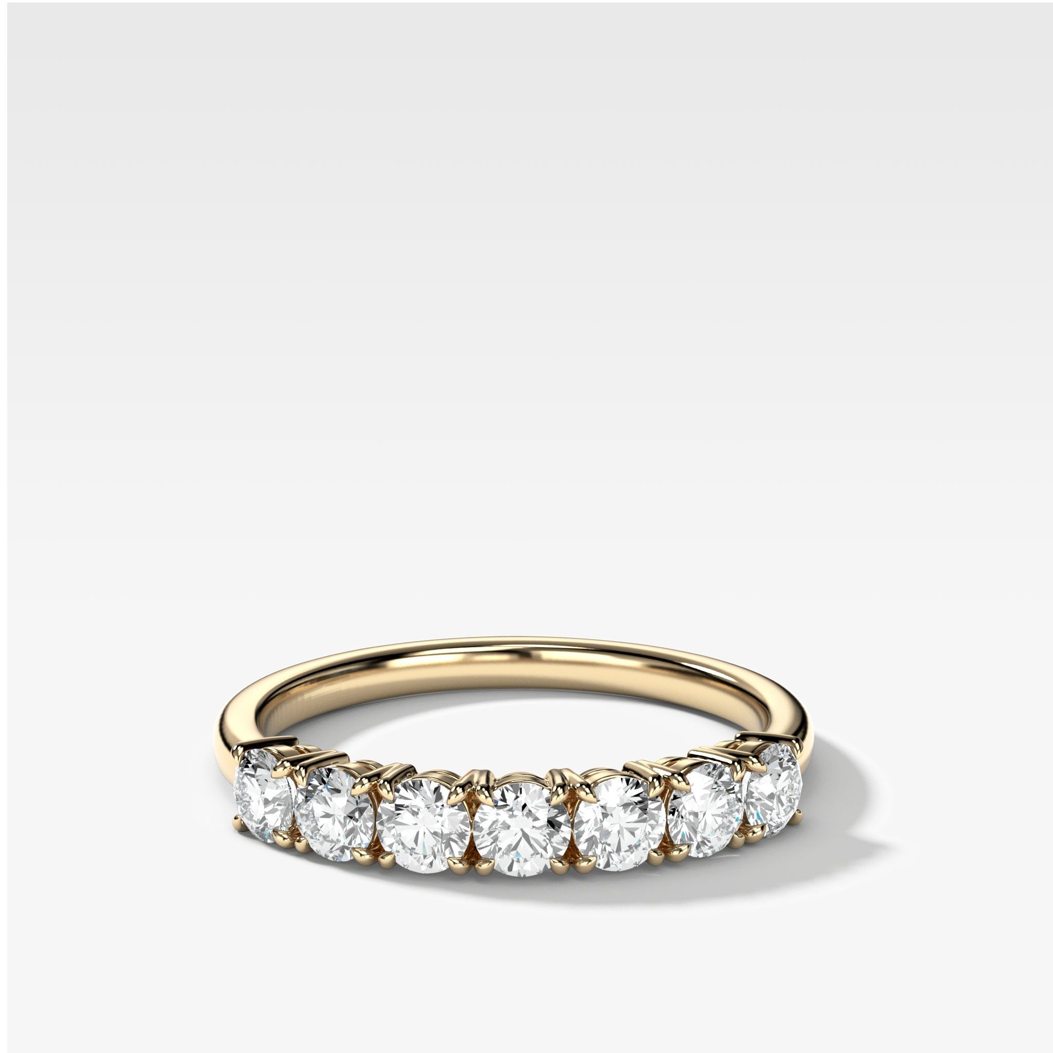 0.25 TCW Round Shaped Half Eternity Lab Grown Diamond Wedding Band